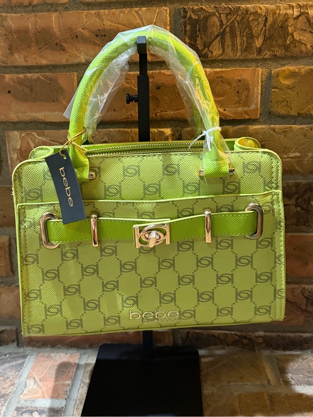 bebe Evie Small Satchel in Seagrass Green